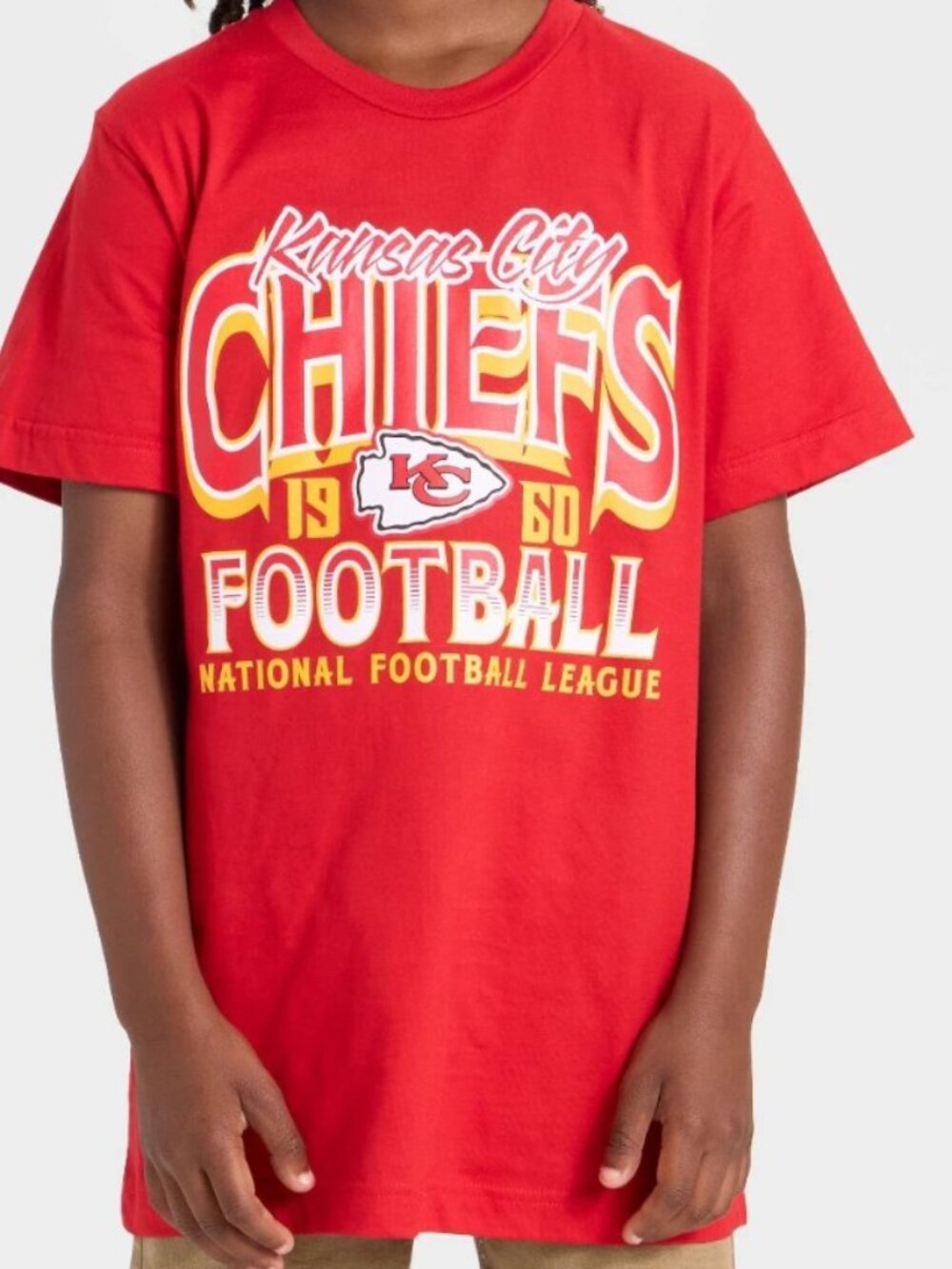 NEW Boys' Kansas City Chiefs Short Sleeve Oversized Graphic Medium (8/10) T-Shir